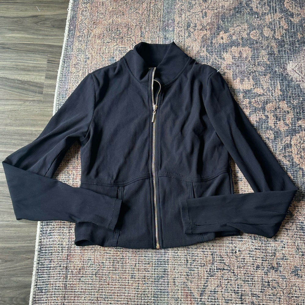 JASON WU rib sweater jacket in black